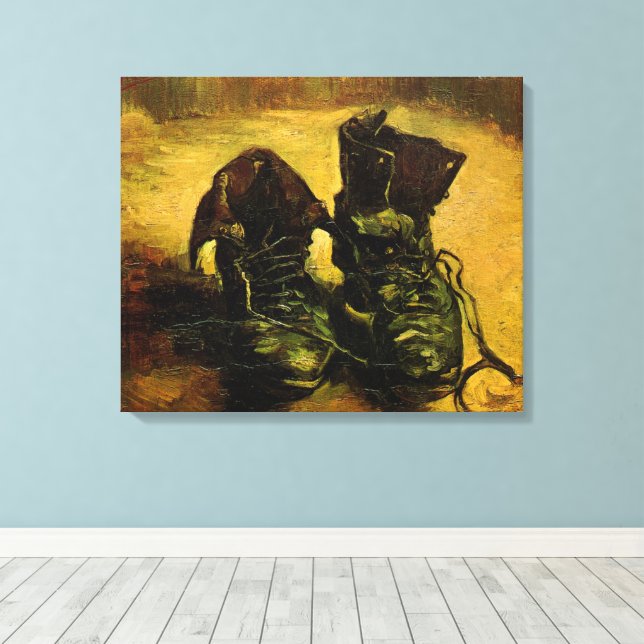 Ett par skor av Vincent van Gogh Canvastryck (Insitu (trägolv))