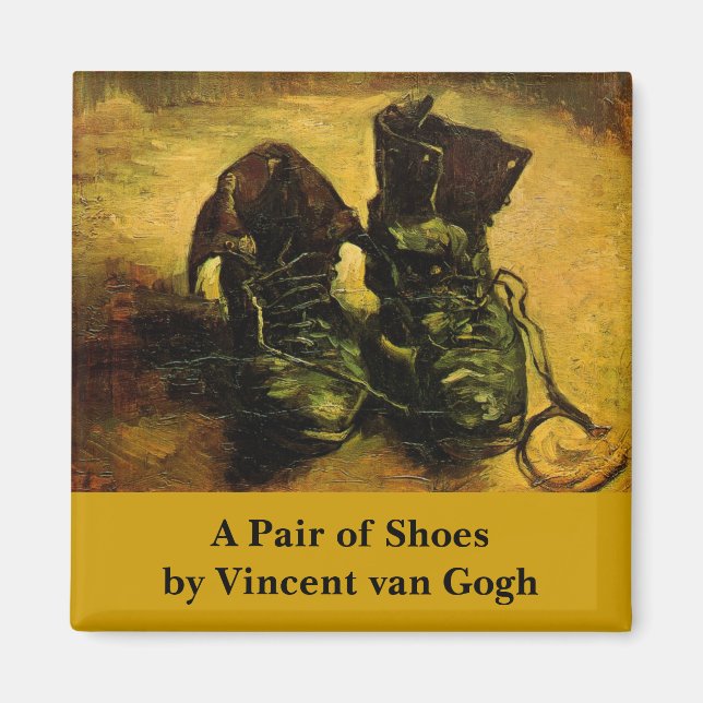 Ett par skor av Vincent van Gogh Magnet (Framsidan)