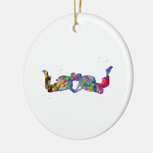 Ett par Skydiver Julgransprydnad Keramik (Vänster)