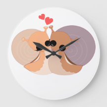Ett par Snigel Hug Wall Clock - Kärlek
