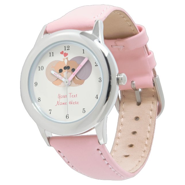 Ett par Snigel Watch med Anpassningsbar Text Namn Armbandsur (Vinklad)