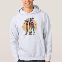 Ett par som håller händer tillsammans i fall hoodie