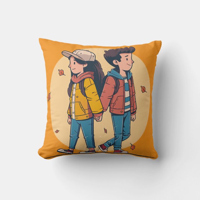 Ett par som håller händer tillsammans i fall kudde (Framsida)