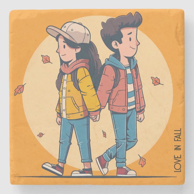 Ett par som håller händer tillsammans i fall stenunderlägg (Framsidan)