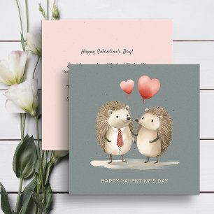 Ett par söta hedgehogs Alla hjärtans dag Julkort