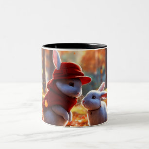 Ett par söta små bunnier klassisk mugg