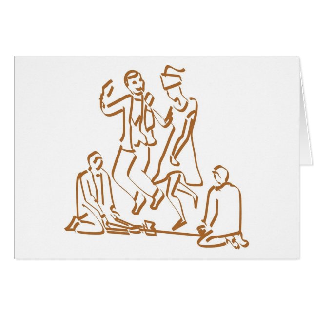 Ett par stötar i rummet hälsningskort (Framsidan Horizontal)