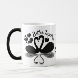 Ett par Svan Silhouette-reflektion i Vatten Magisk Mugg