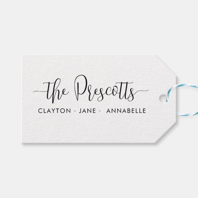 Ett par svarta Namn-skript i Eleganten med enkel  Presentetikett (Framsidan (Horisontell))