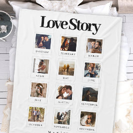 Ett par Valentines day-årsdagar Kärlek Story Photo Fleecefilt