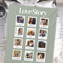Ett par Valentines day-årsdagar Kärlek Story Photo Fleecefilt