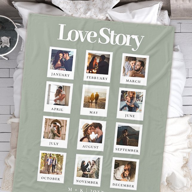 Ett par Valentines day-årsdagar Kärlek Story Photo Fleecefilt (Skapare uppladdad)
