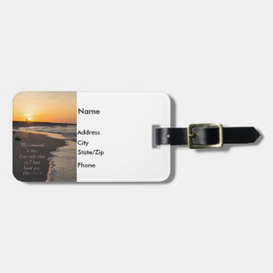 Ett par Walking Beach vid Sunrise John 15 12 Bagagebricka