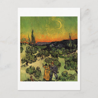 Ett par Walking Crescent Måne, Van Gogh Fine Art Vykort