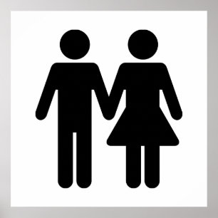 Ett par WC Stil - svart Poster