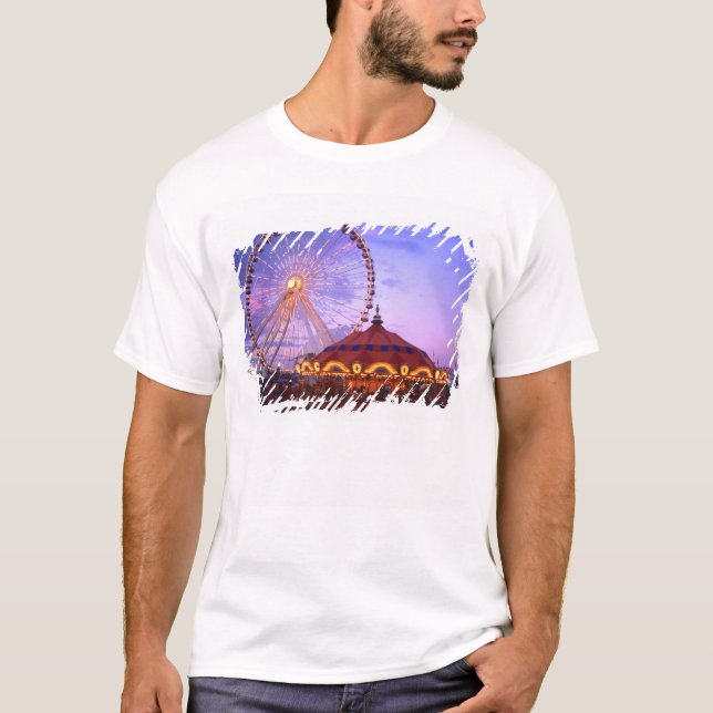 Ett pariserhjul och karusell vid Navy Pier i Tröja (Framsida)