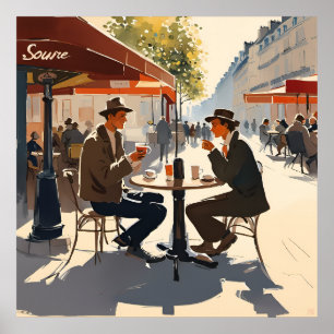 Ett parisiskt bord i solskenet poster