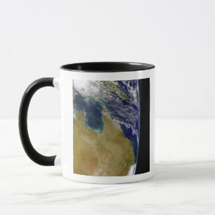 Ett partiskt beskådar av jordvisningen Australien Mugg