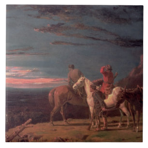 Ett party av utforskare, 1851 (olja på kanfas) kakelplatta