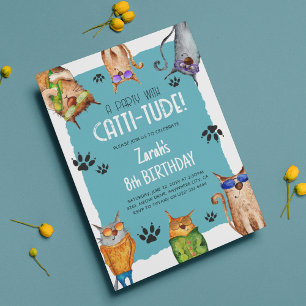 Ett party med Catti-Tude! Rolig födelsedagsfest fö Inbjudningar