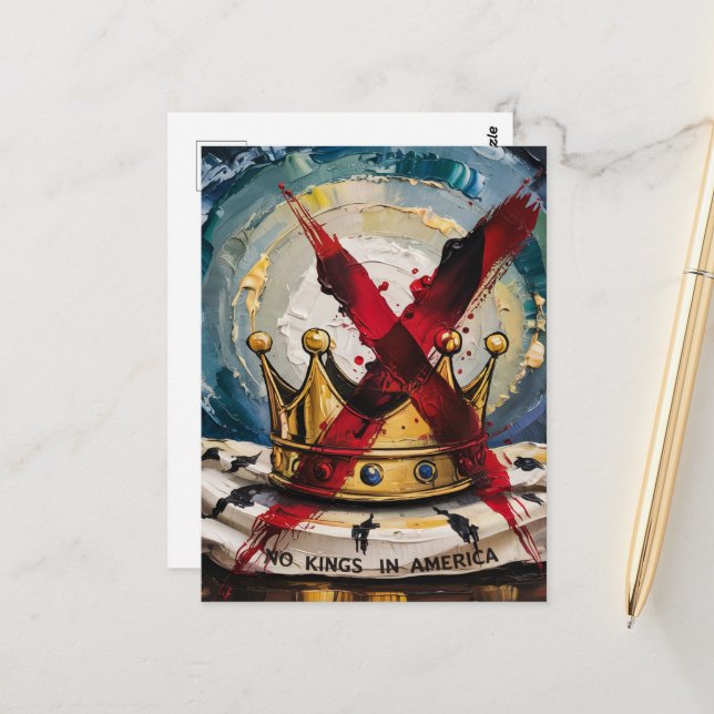 Ett passerat krona och inget Kung i Amerika Vykort (Fram/Back In Situ)