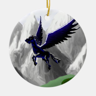 Ett Pegasus flyg Julgransprydnad Keramik