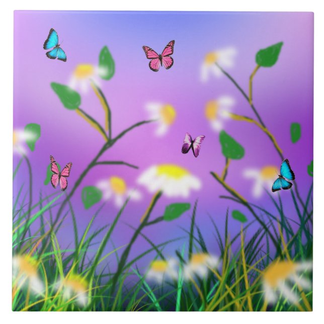 Ett pekdon av Vår, stort keramiskt plattor Kakelplatta (Framsidan)