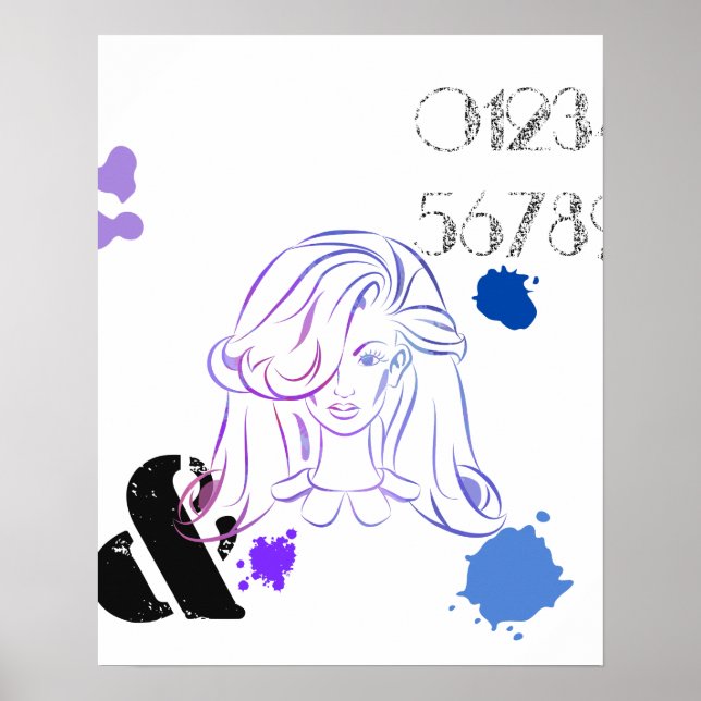 Ett pekdon för Färg vattenfärgsplattor Poster (Framsidan)