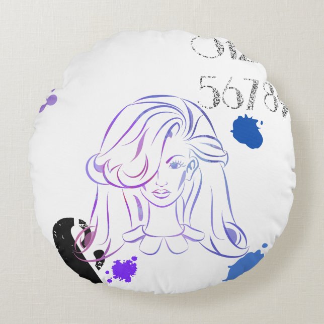 Ett pekdon för Färg vattenfärgsplattor Rund Kudde (Framsidan)