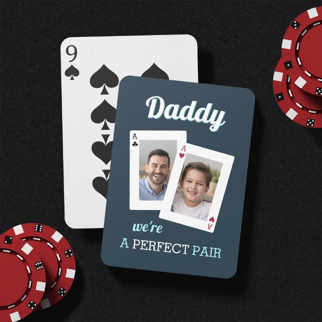 Ett Perfekt par | Pappa och barnfoto Casinokort (Skapare uppladdad)