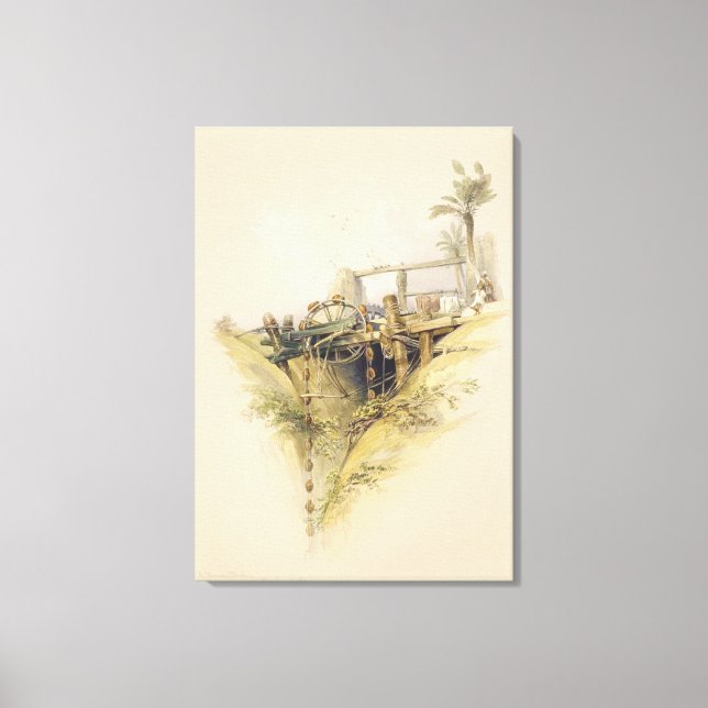 Ett persiskt Vatten-hjul som används för att lyfta Canvastryck (Framsida)