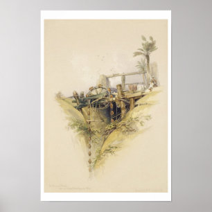 Ett persiskt Vatten-hjul som används för att lyfta Poster