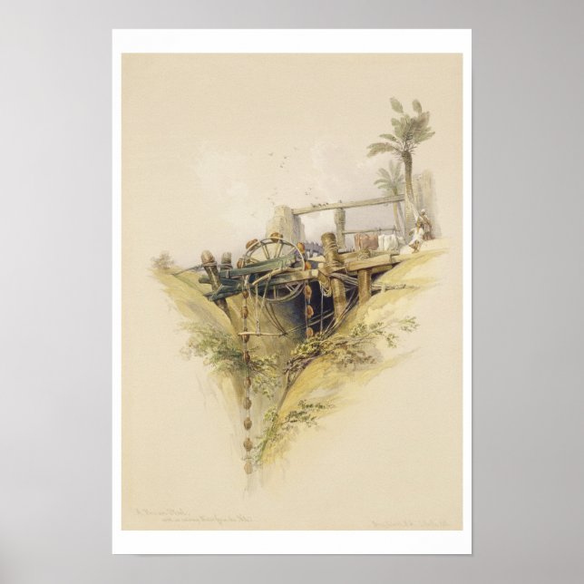 Ett persiskt Vatten-hjul som används för att lyfta Poster (Framsidan)