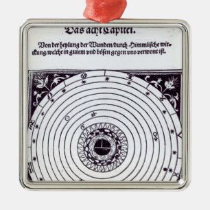 Ett personligt astrologiskt kartlägger julgransprydnad metall
