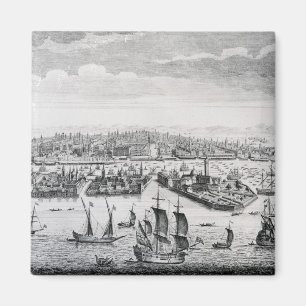 Ett perspektiv beskådar av staden av Venedig Magnet