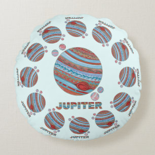 Ett planet Jupiter och färgrik utrymmeGeek för Rund Kudde