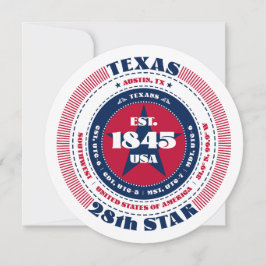 Ett platt Texas State Circular Typography-kort