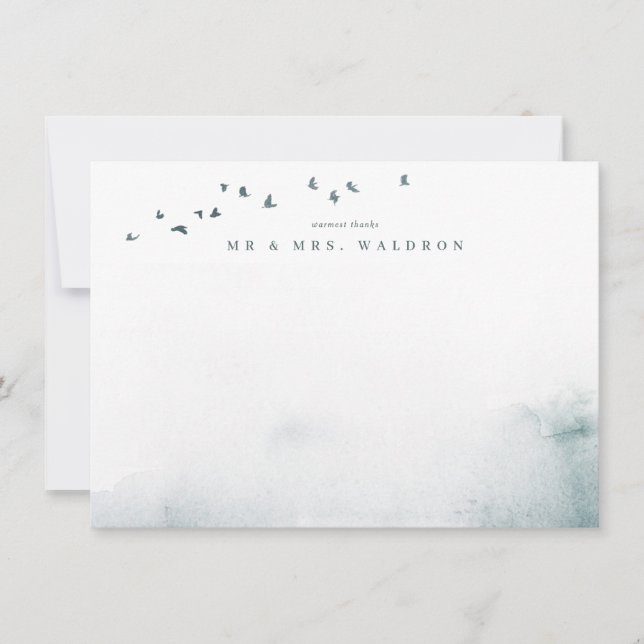 Ett platta tackkort för Wildblomma Bröllop Tack Kort (Framsida)