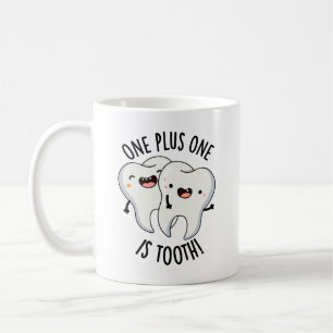 Ett plus ett är tandnoting Dental Pun Kaffemugg
