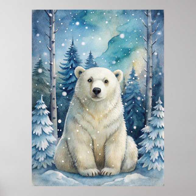 Ett Polar Bear i vinter Poster (Framsidan)