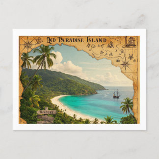 Ett postkort för ett gömt paradis isla vintage-sti vykort