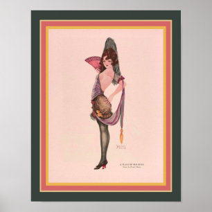 "Ett pråligt av den gammala Spain art déco Ca. Poster