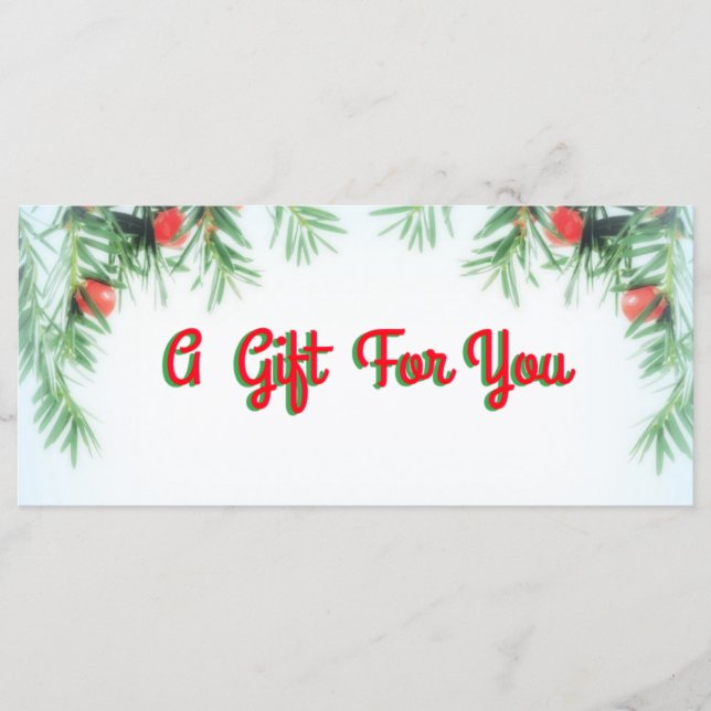 Ett presentkort för dig, Pengarar/kort för återsän (Framsida)