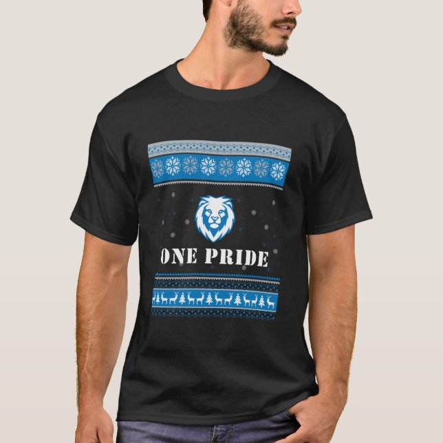 Ett Pride Lejon Head God jul T Shirt (Framsida)