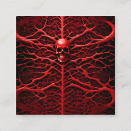 Ett pulserande, rött, djävulskt skelett är en bild fyrkantigt visitkort