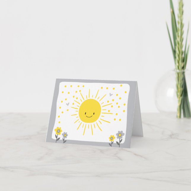 Ett Ray of Sunshine Baby Shower-tack för ditt kort (Framsida)