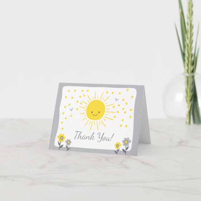 Ett Ray of Sunshine Baby Shower-tack för ditt kort (Framsida)