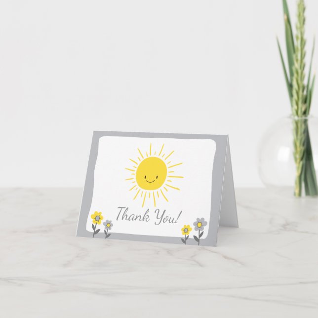 Ett Ray of Sunshine Baby Shower-tack för ditt kort (Framsida)