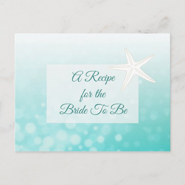 Ett recept för bröllopet Receptkort för bruden Vykort (Framsida)