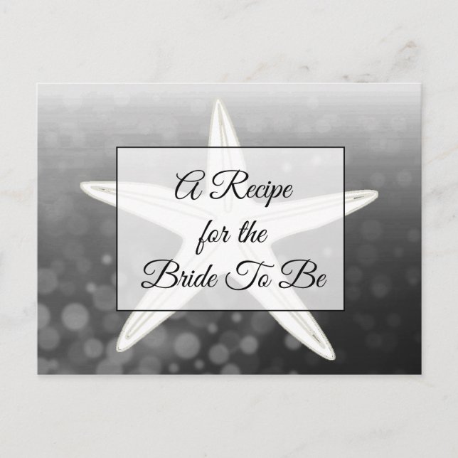 Ett recept för bröllopsreceptkortet till bruden vykort (Framsida)